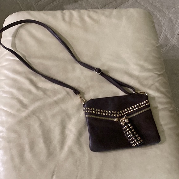 Brown with gold cross body purse - Picture 2 of 3